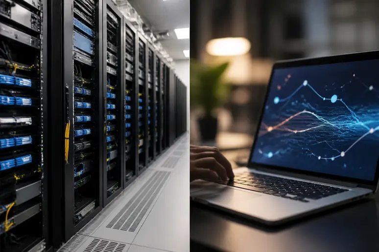 Comparaison visuelle entre la structure organisée des bases de données relationnelles et la flexibilité des bases de données NoSQL.