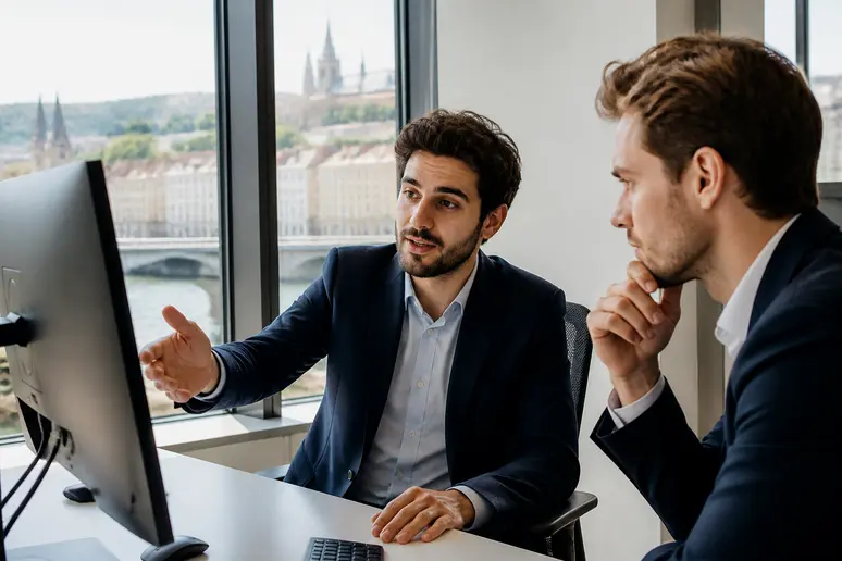 Développeur français montrant une innovation, essentiel pour rester à jour dans un univers tech.