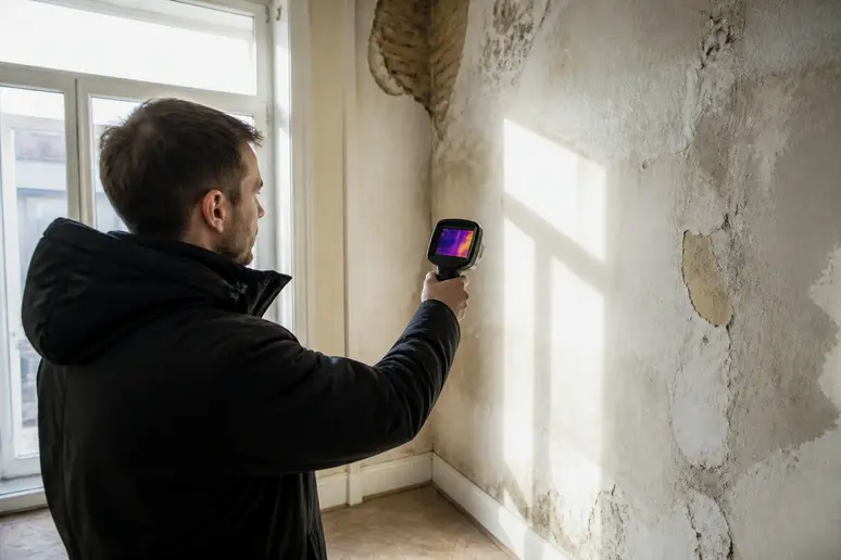 Diagnostic thermique des murs d'un bien ancien pour préparer l'investissement immobilier.
