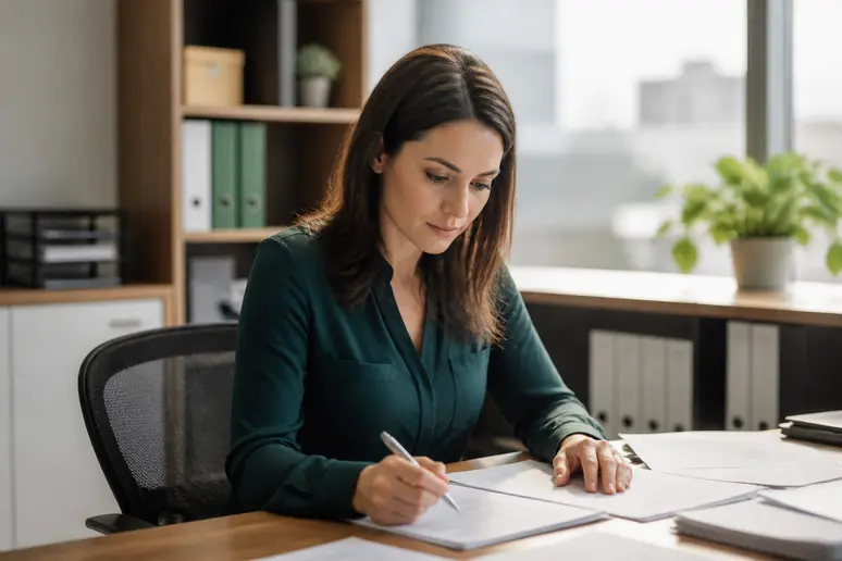 Salarié configurant les paramètres de sécurité de sa messagerie professionnelle au bureau