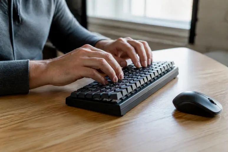 Saisie des paramètres IMAP et SMTP sur un clavier d'ordinateur de bureau