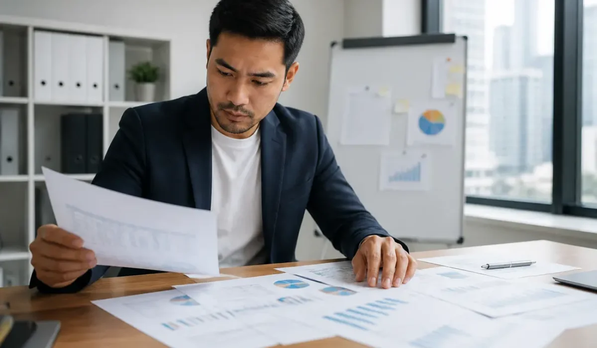 Un professionnel analyse des rapports de vente avec une agence Amazon ventes pour booster ses résultats.